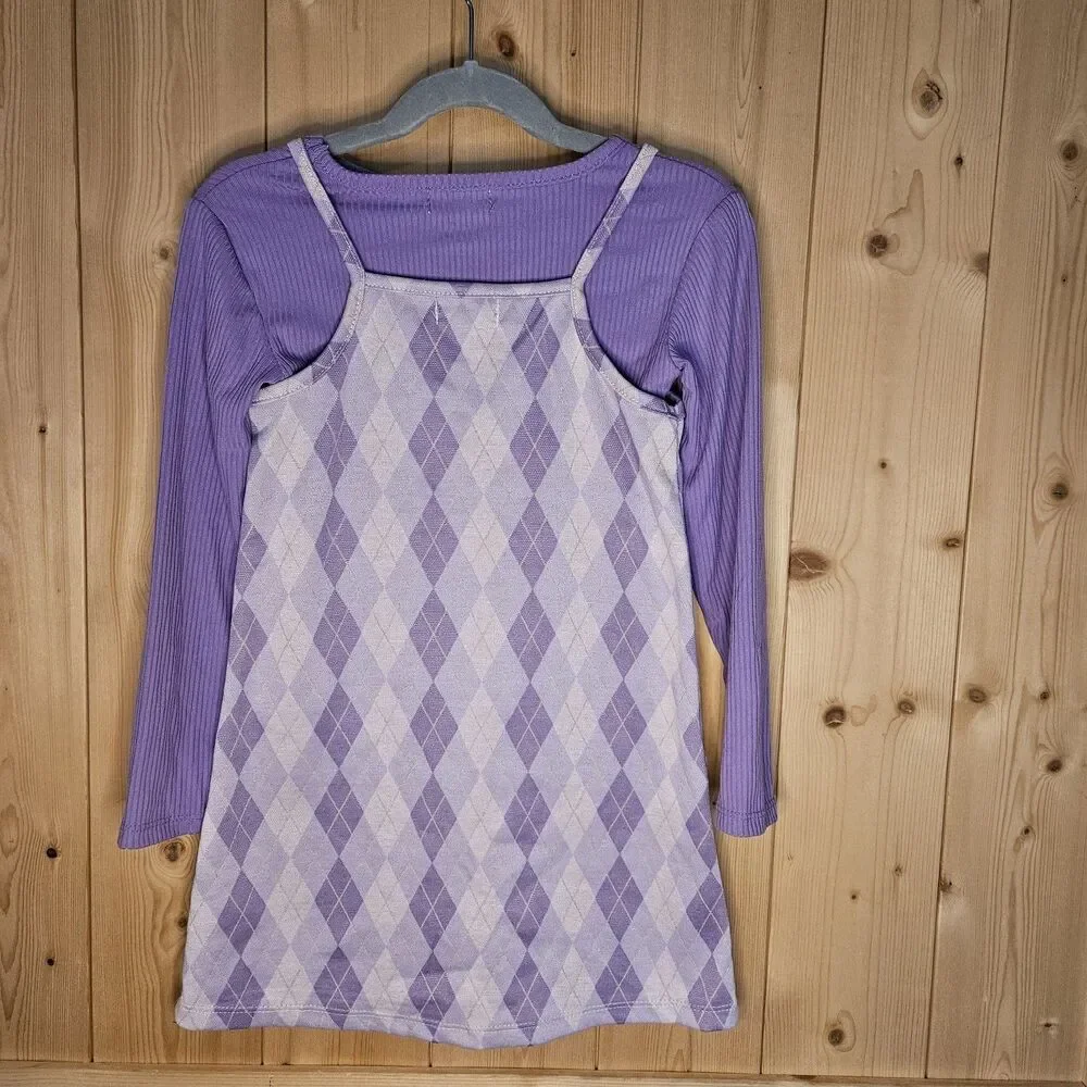 Btween Purple Plaid Girls Dress Size 5
